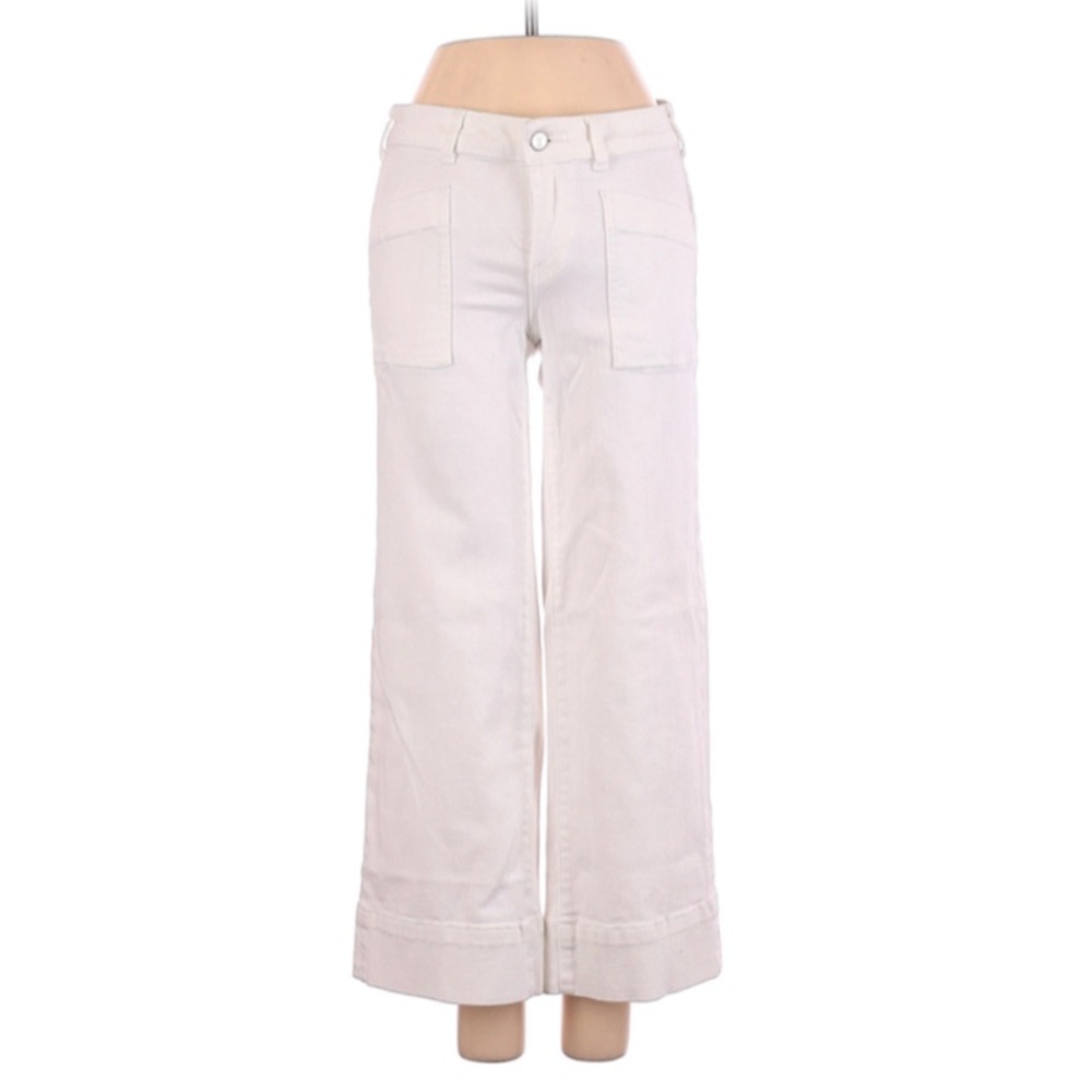 Pilcro and the Letterpress white low rise waist jeans